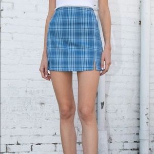 brandy melville blue plaid cara skirt